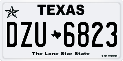 TX license plate DZU6823