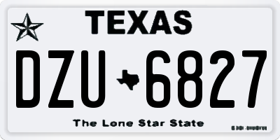 TX license plate DZU6827