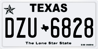 TX license plate DZU6828