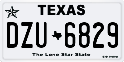 TX license plate DZU6829