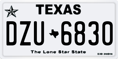 TX license plate DZU6830