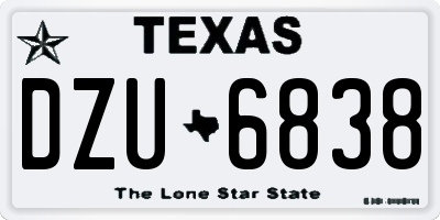 TX license plate DZU6838