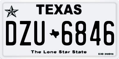 TX license plate DZU6846