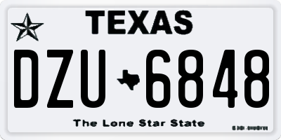 TX license plate DZU6848