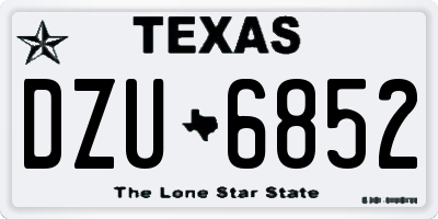 TX license plate DZU6852