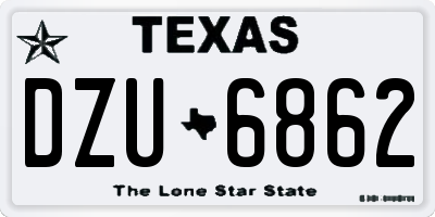TX license plate DZU6862