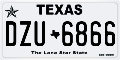 TX license plate DZU6866