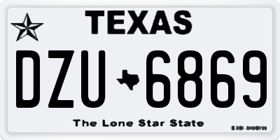 TX license plate DZU6869