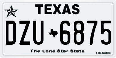 TX license plate DZU6875