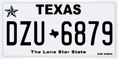 TX license plate DZU6879