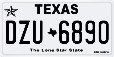 TX license plate DZU6890