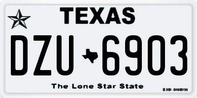 TX license plate DZU6903
