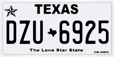 TX license plate DZU6925
