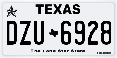 TX license plate DZU6928