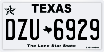 TX license plate DZU6929