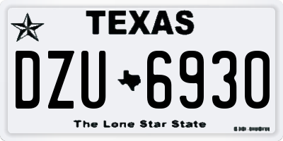 TX license plate DZU6930