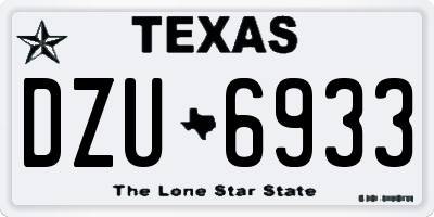 TX license plate DZU6933