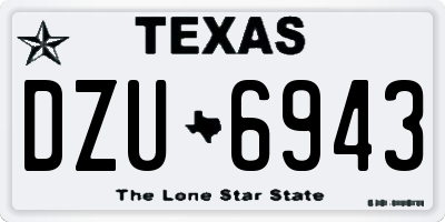 TX license plate DZU6943