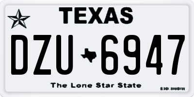 TX license plate DZU6947