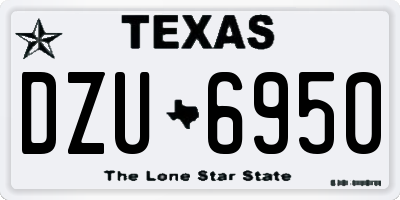 TX license plate DZU6950
