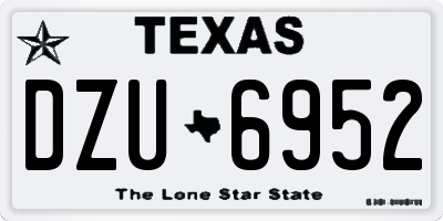 TX license plate DZU6952