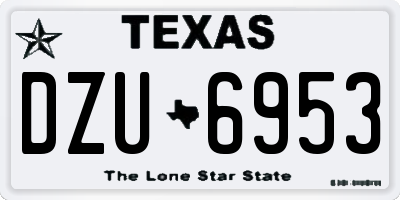 TX license plate DZU6953