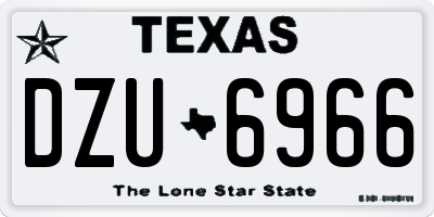 TX license plate DZU6966