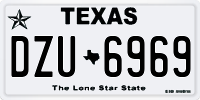 TX license plate DZU6969