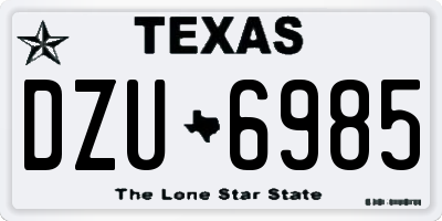 TX license plate DZU6985