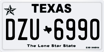 TX license plate DZU6990