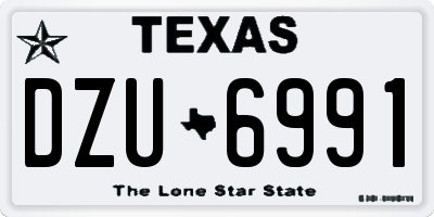TX license plate DZU6991
