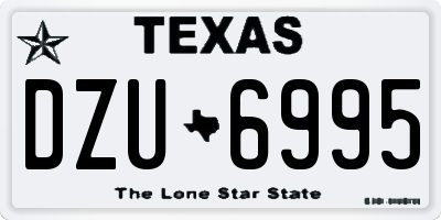 TX license plate DZU6995