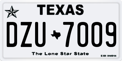 TX license plate DZU7009