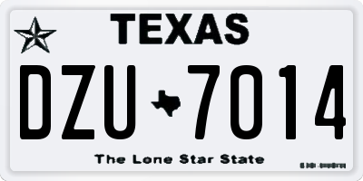 TX license plate DZU7014