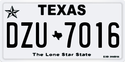 TX license plate DZU7016