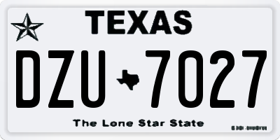 TX license plate DZU7027