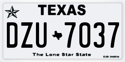 TX license plate DZU7037