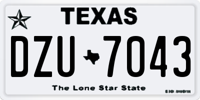 TX license plate DZU7043