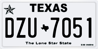 TX license plate DZU7051