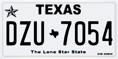 TX license plate DZU7054