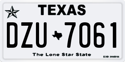 TX license plate DZU7061