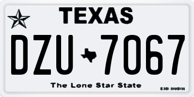 TX license plate DZU7067