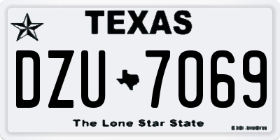 TX license plate DZU7069