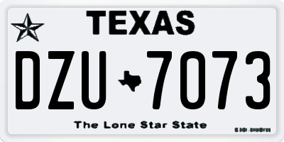 TX license plate DZU7073