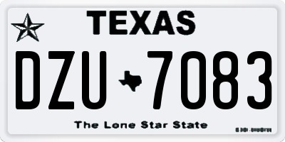 TX license plate DZU7083