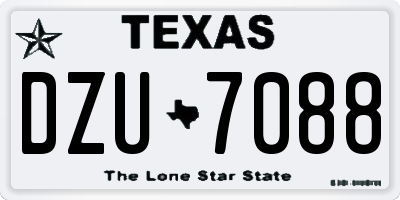 TX license plate DZU7088