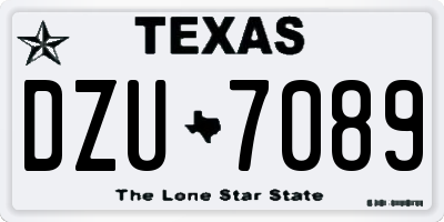 TX license plate DZU7089