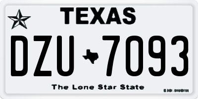 TX license plate DZU7093