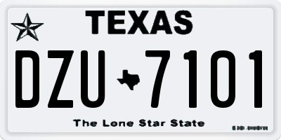 TX license plate DZU7101