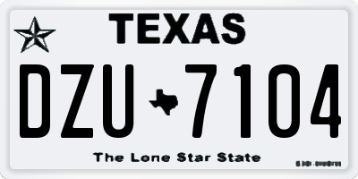 TX license plate DZU7104